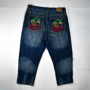 Y2K Coogi Embroidered Baggy Jeans - 38
